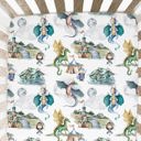  Fitted Crib Sheet - Dragons & Knights