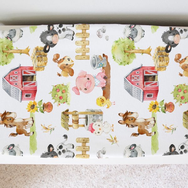 Changing Pad Cover - Farm Animals