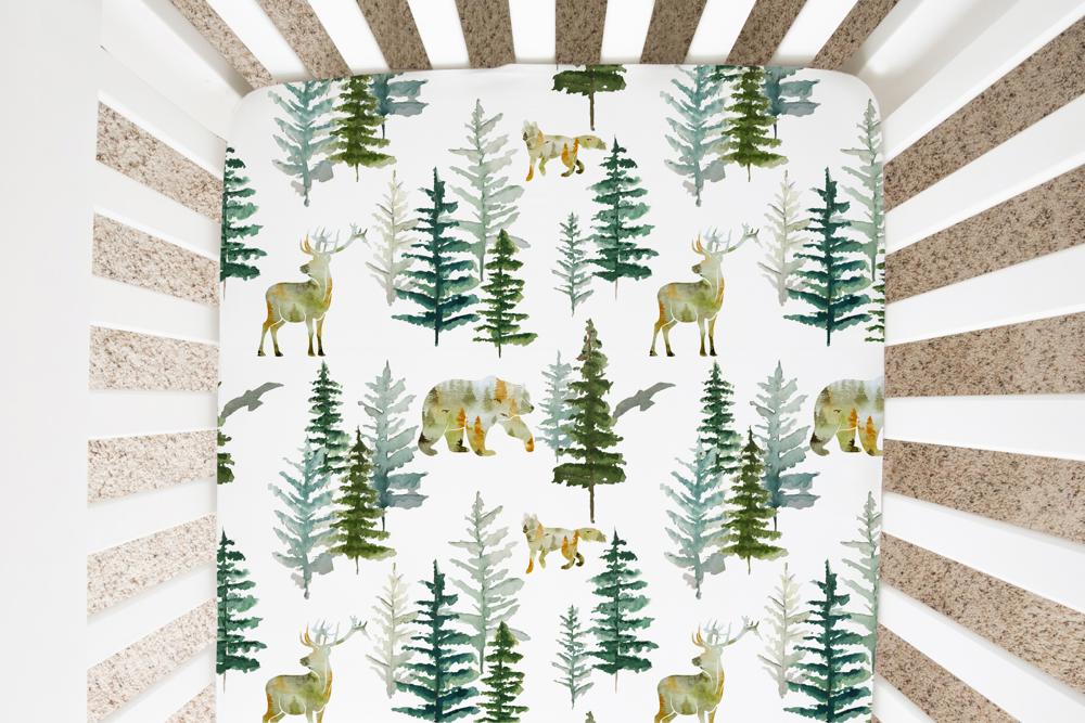 Fitted Crib Sheet - In The Woods