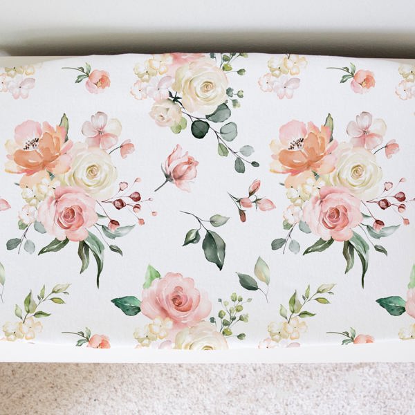 Changing Pad Cover - Peach Floral