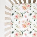  Fitted Crib Sheet - Peach Floral