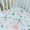  Fitted Crib Sheet - Peach Floral