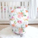  Pink & Gold Floral Infant Car Seat / Nursing Cover