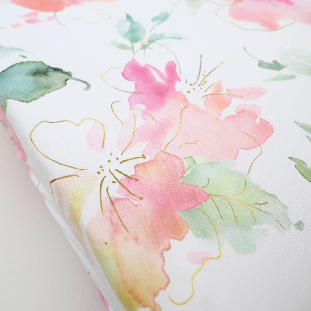 Changing Pad Cover - Pink & Gold Floral