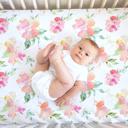  Fitted Crib Sheet - Pink & Gold Floral