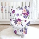  Purple & Blush Floral Infant Car Seat / Nursing Cover