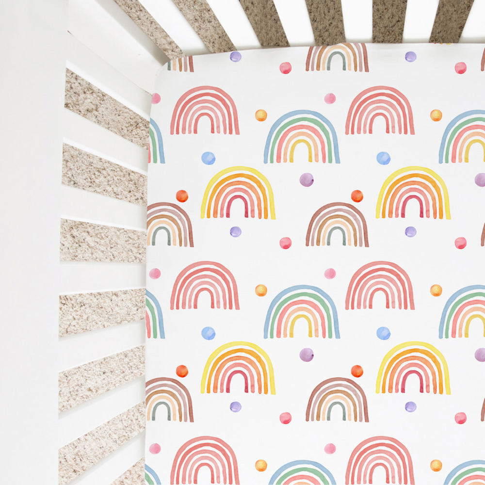 Fitted Crib Sheet - Rainbow