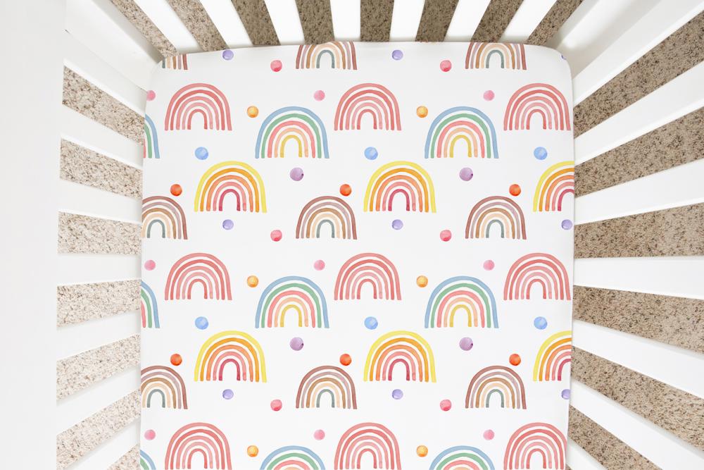 Fitted Crib Sheet - Rainbow