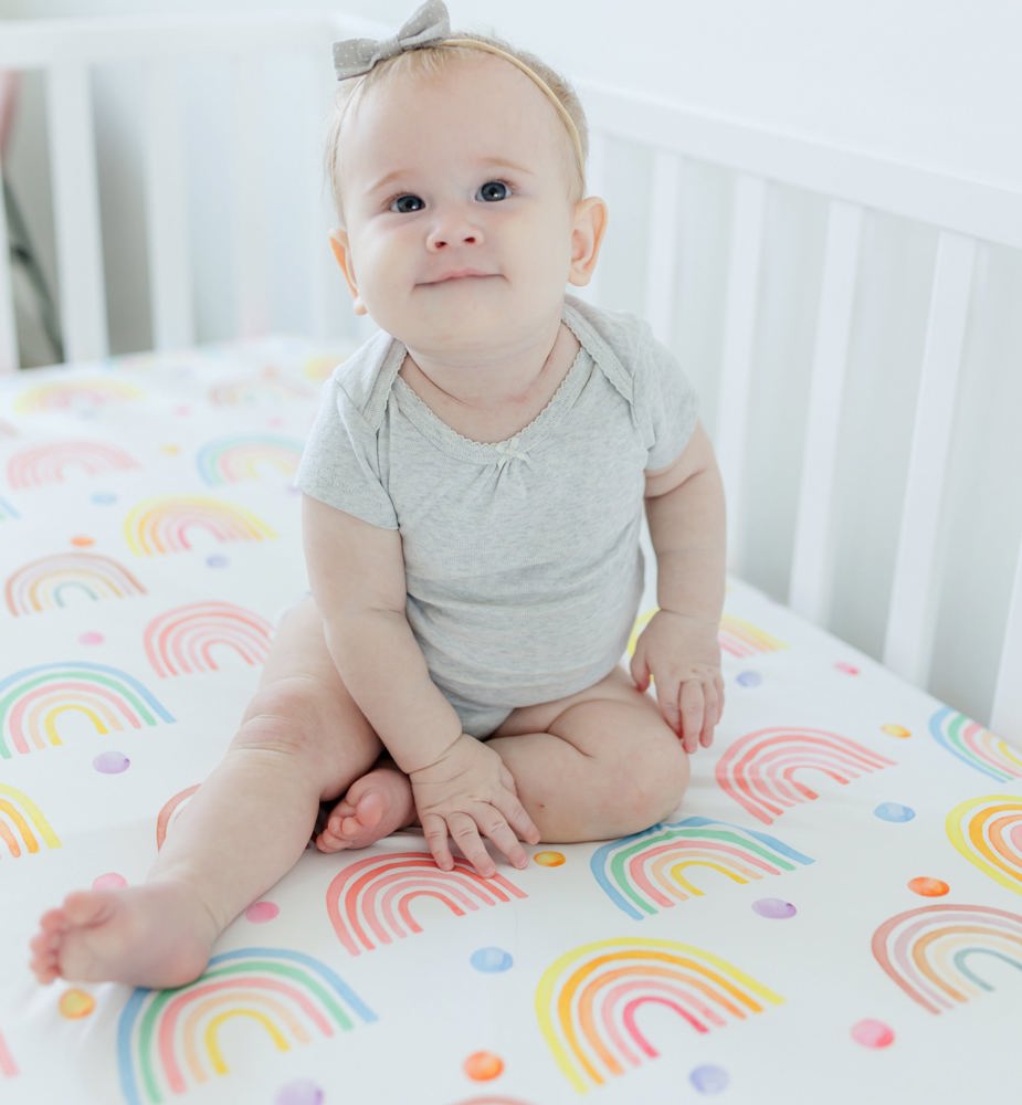 Fitted Crib Sheet - Rainbow