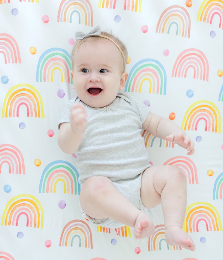 Fitted Crib Sheet - Rainbow