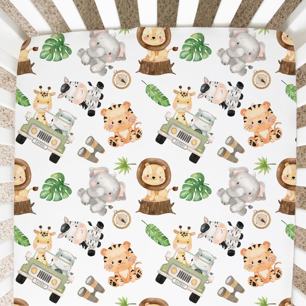 Fitted Crib Sheet - Safari