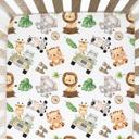  Fitted Crib Sheet - Safari