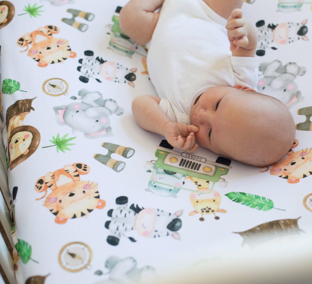 Fitted Crib Sheet - Safari