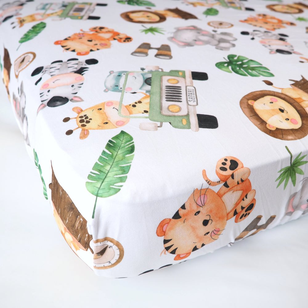 Fitted Crib Sheet - Safari