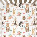  Fitted Crib Sheet - Woodland Tribe