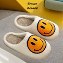 Happy Face Orange S Sherpa Fuzzy Slippers Collection