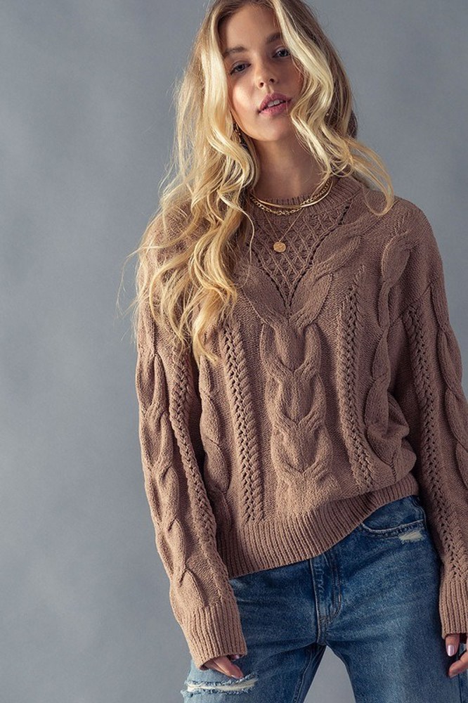 Pullover Cable Knit Sweater