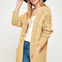 Honey Small Chenille Cable Knit Ribbed Open Front Cardigan / 9 Colors