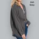  Oversized Raw Edge Frayed Hem Button Down Gauze Shirt