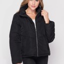  Chevron Quilted Pocketed Puffer Jacket