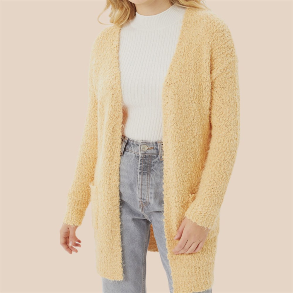 Popcorn Open Front Cardigan