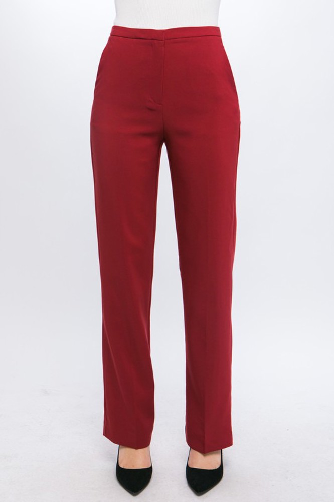 Solid Straight Leg Trouser Pants / S-XL