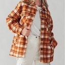 Clay Small Fluffy Sherpa Plaid Jacket