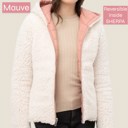 Mauve Small Cozy Sherpa Fleece-Lined Reversible Hooded Puffer Jacket