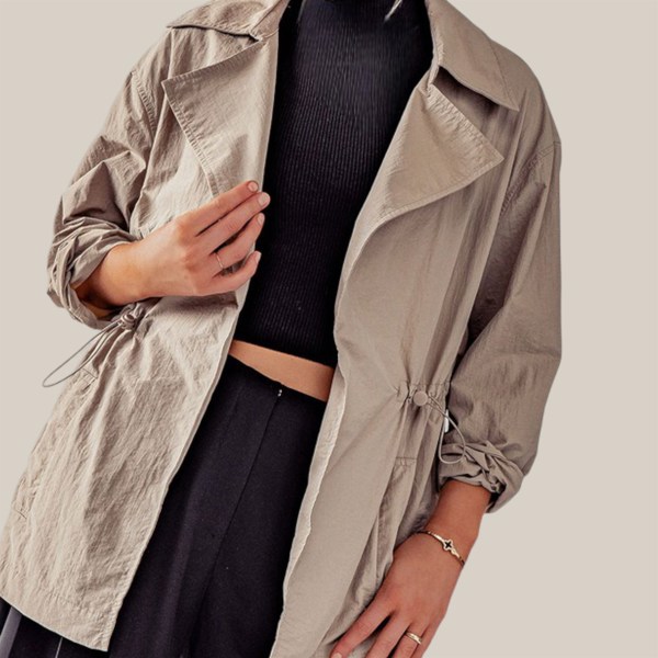 Lightweight Windbreaker Trench Jacket