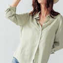  Basic Linen Relaxed Fit Button Down Shirt