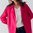  Faux Suede Easy to Wear Collared Jacket