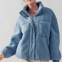 Blue Small Terry Sherpa Puff Jacket