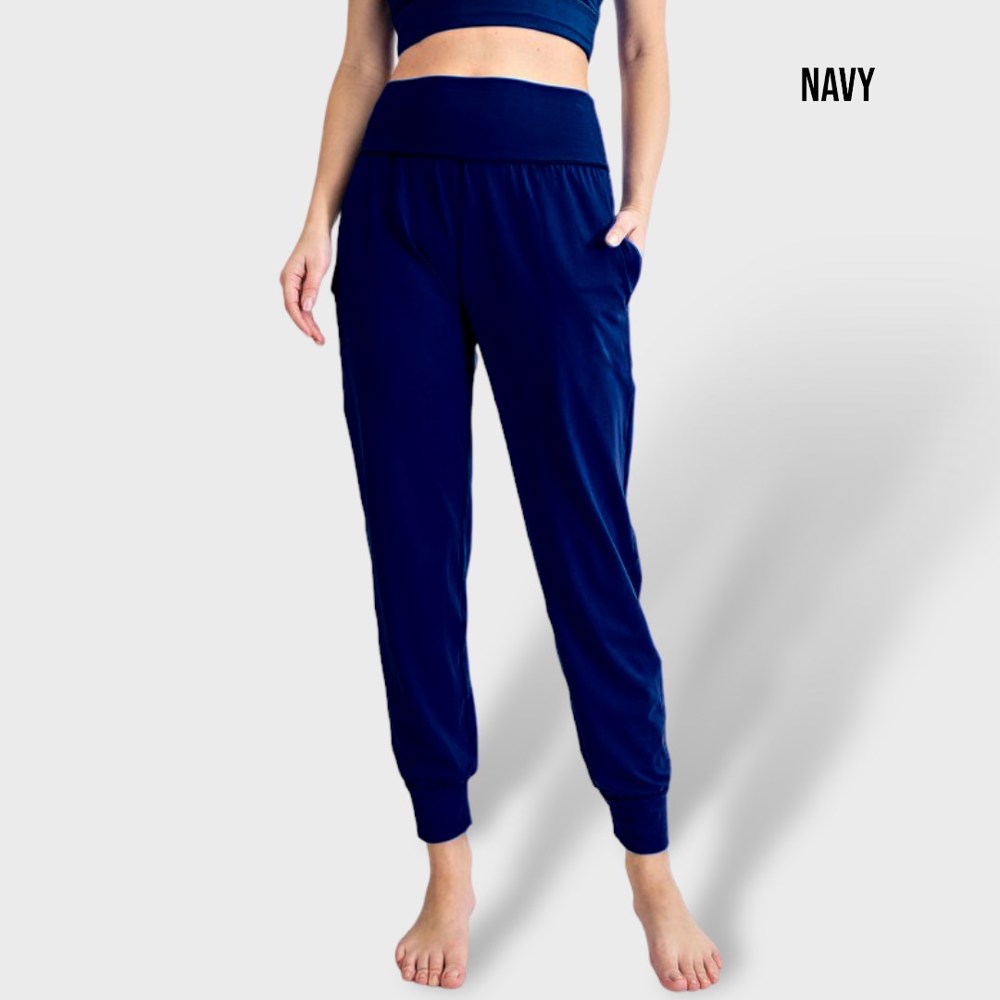 High-Waisted Pocketed Joggers