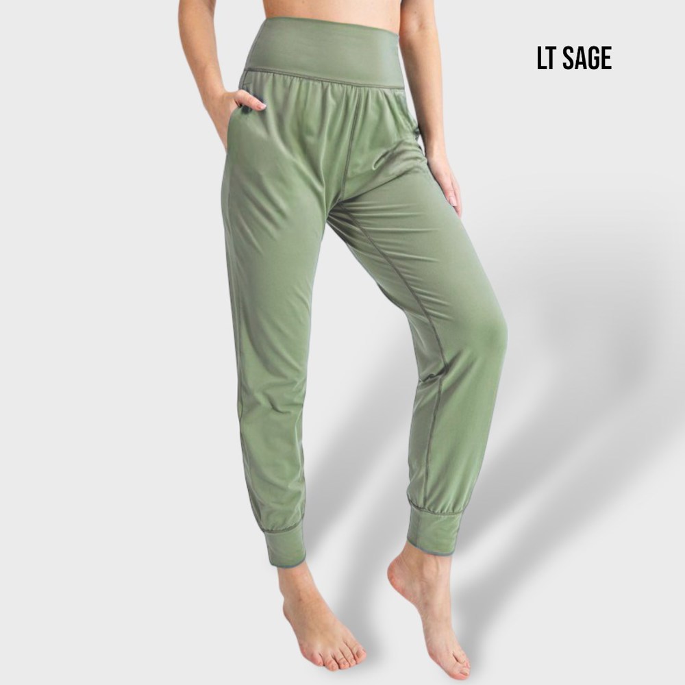 High-Waisted Pocketed Joggers