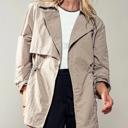 Stone Large Lightweight Windbreaker Trench Jacket