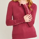 Rose Large Perfect Layering Button Detail Sweater