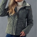  Diamond Quilted Fleece Detachable Hooded Jacket