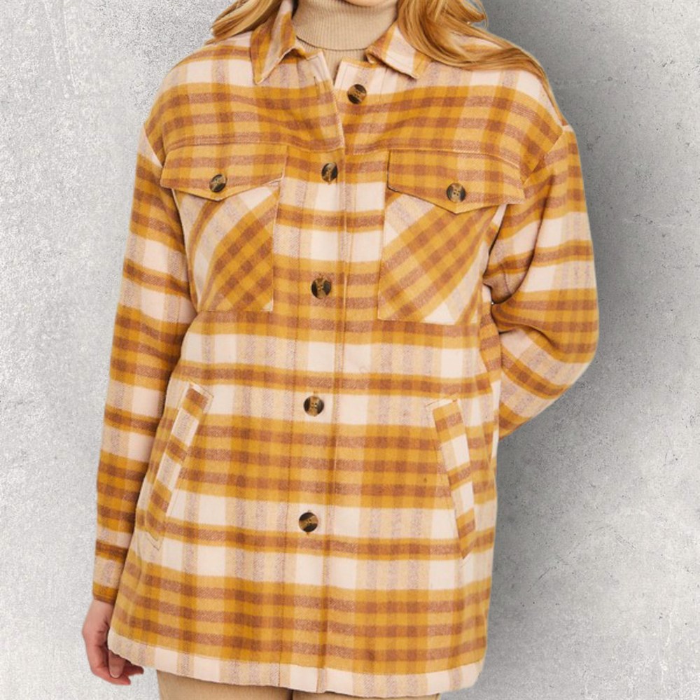 Cozy Up Plaid Shacket with Sherpa Lining