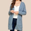 SteelBlue Small Popcorn Open Front Cardigan