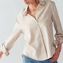  Basic Linen Relaxed Fit Button Down Shirt