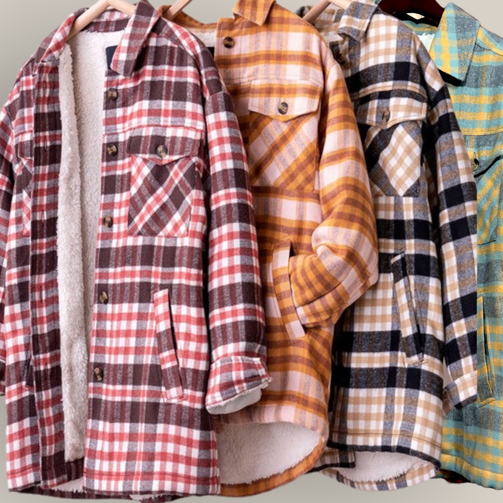 Cozy Up Plaid Shacket with Sherpa Lining