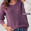 Lavender/Ivory Small Twist Back Sweater