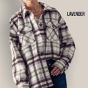 Lavender Small Multicolor Plaid Pattern Drop Shoulder Jacket