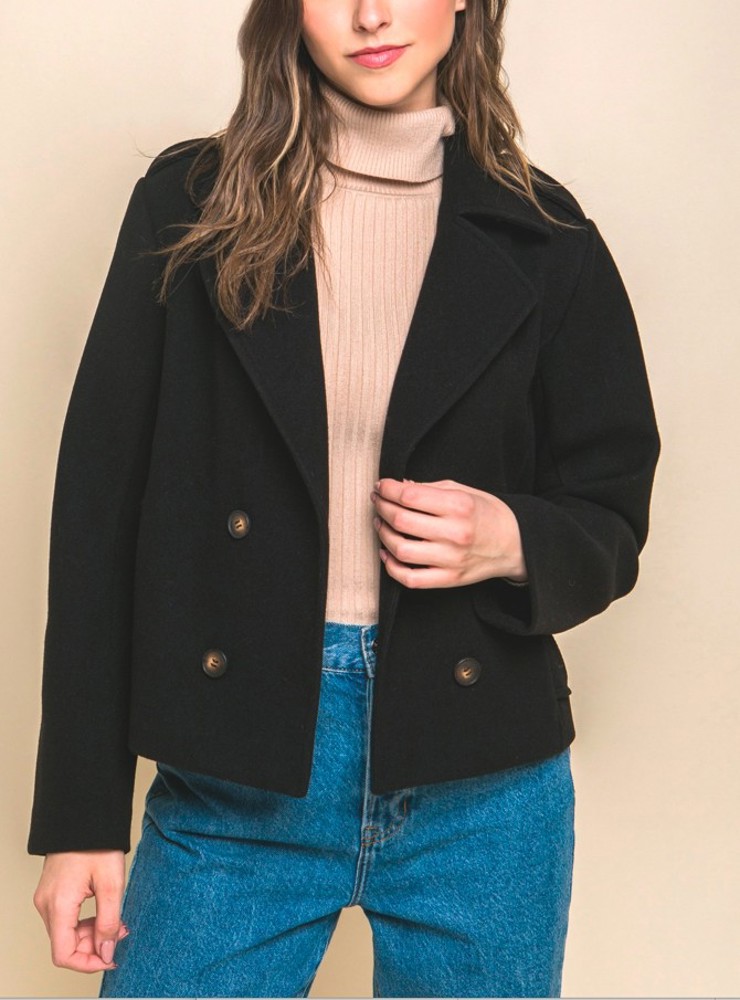 Wool Double Breasted Coat Jacket