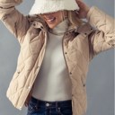  Diamond Quilted Fleece Detachable Hooded Jacket