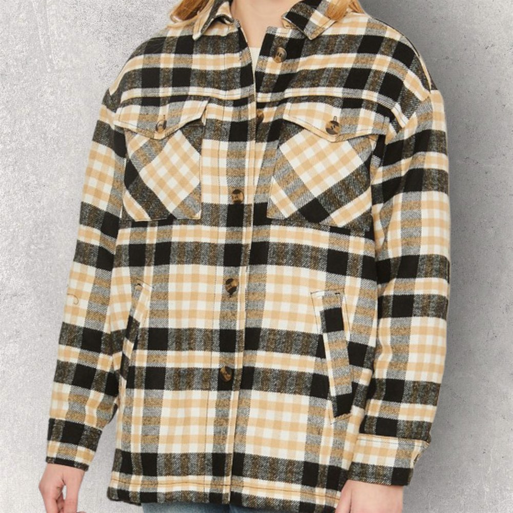 Cozy Up Plaid Shacket with Sherpa Lining