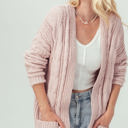  Chenille Cable Knit Ribbed Open Front Cardigan / 9 Colors