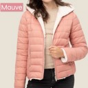 Mauve Small Cozy Sherpa Fleece-Lined Reversible Hooded Puffer Jacket