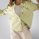 Lime Medium Front Closure Chest Pockets Shirt Jacket