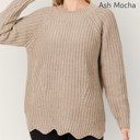  Scallop Hem Sweater